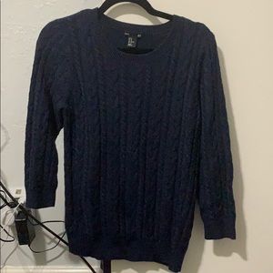Navy Blue H&M Cable Knit Sweater Size M